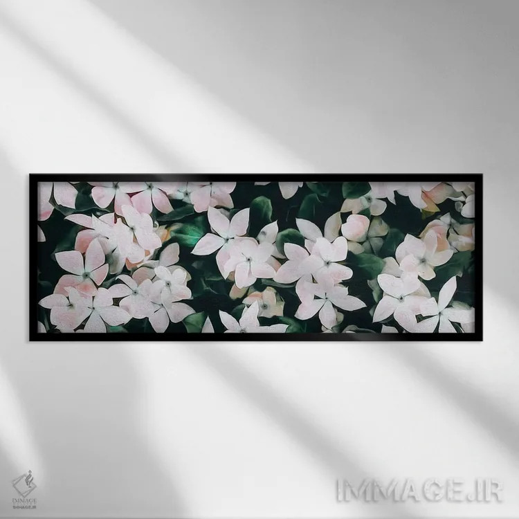 تابلو وینکای صورتی شکوفا اثر ایوجنیا بیدیوک - نمای قابدار مشکی