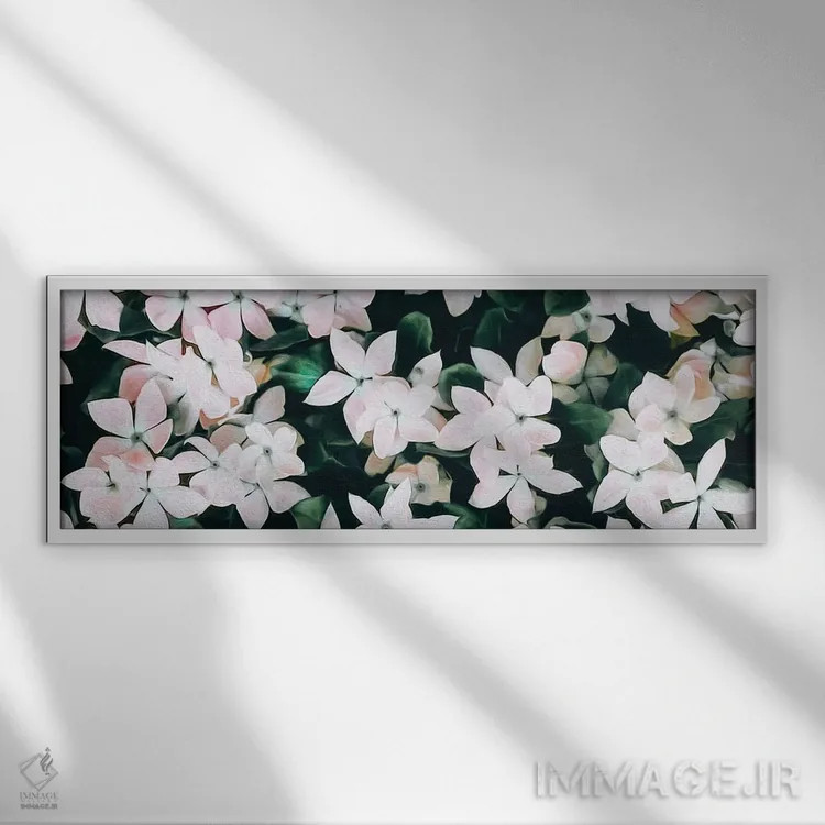 تابلو وینکای صورتی شکوفا اثر ایوجنیا بیدیوک - نمای قابدار سفید