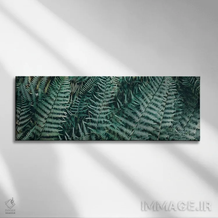 تابلو پسزمینه افقی از سرخسها اثر ایوجنیا بیدیوک - نمای روبهرو روی دیوار