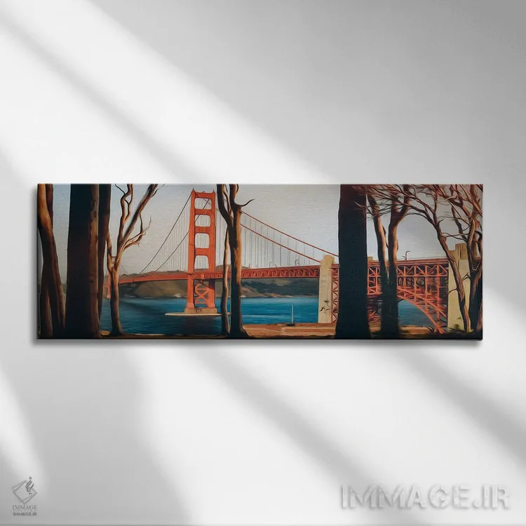 تابلو پارک کنار پل گلدنگیت (سانفرانسیسکو) اثر ایوجنیا بیدیوک - نمای روبهرو روی دیوار