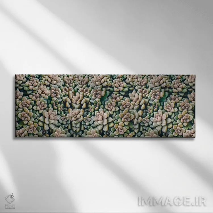تابلو پسزمینهای از ساکولنتهای کوچک اثر ایوجنیا بیدیوک - نمای روبهرو روی دیوار