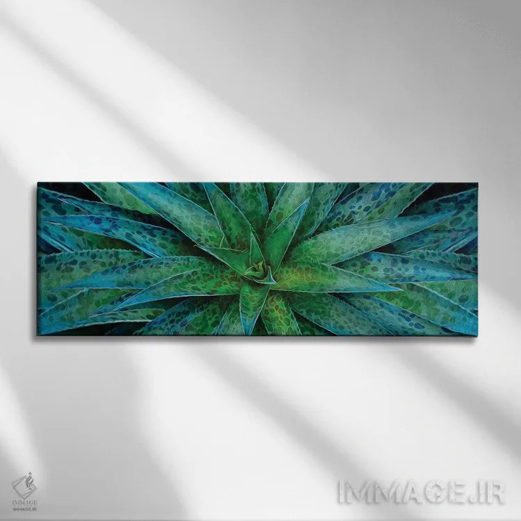 تابلو آگاو نعنایی اثر ایوجنیا بیدیوک - نمای روبهرو روی دیوار