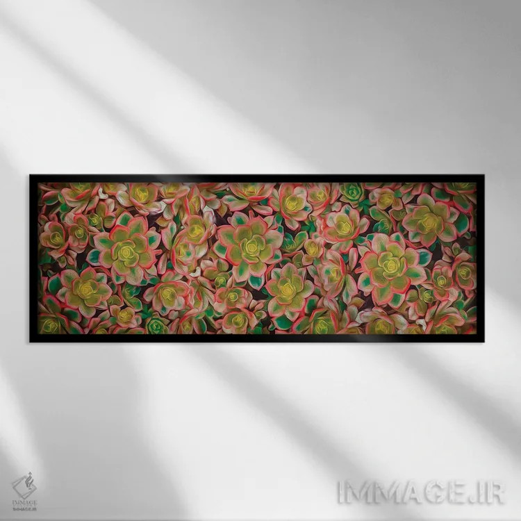 تابلو ساکولنتهای سالادگونه و نارنجی اثر ایوجنیا بیدیوک - نمای قابدار مشکی