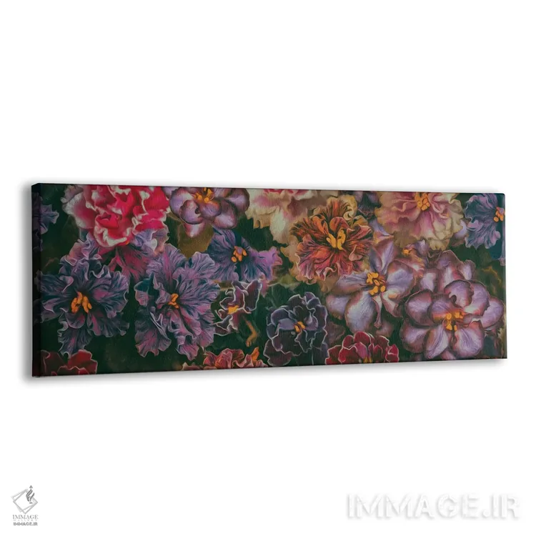 تابلو بنفشههای متنوع اثر ایوجنیا بیدیوک - نمای پرسپکتیو محصول