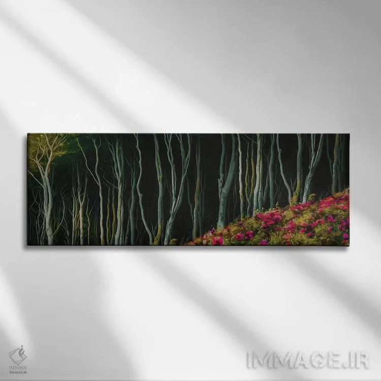 تابلو چمنزار گل در لبه جنگل اثر ایوجنیا بیدیوک - نمای روبهرو روی دیوار