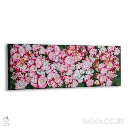 تابلو پسزمینه گلهای رز صورتی و سفید اثر ایوجنیا بیدیوک - نمای پرسپکتیو محصول