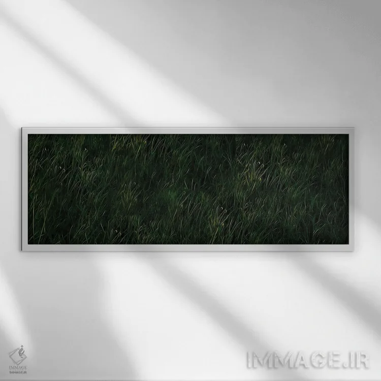 تابلو چمن سبز اثر ایوجنیا بیدیوک - نمای قابدار سفید