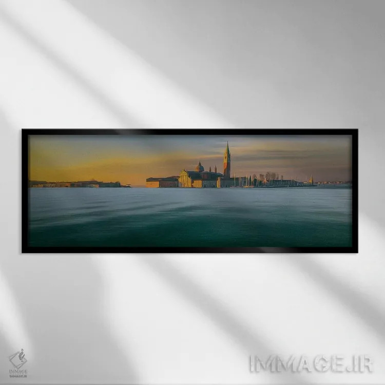 تابلو شهری در افق اثر ایوجنیا بیدیوک - نمای قابدار مشکی