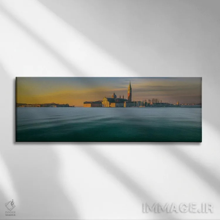 تابلو شهری در افق اثر ایوجنیا بیدیوک - نمای روبهرو روی دیوار