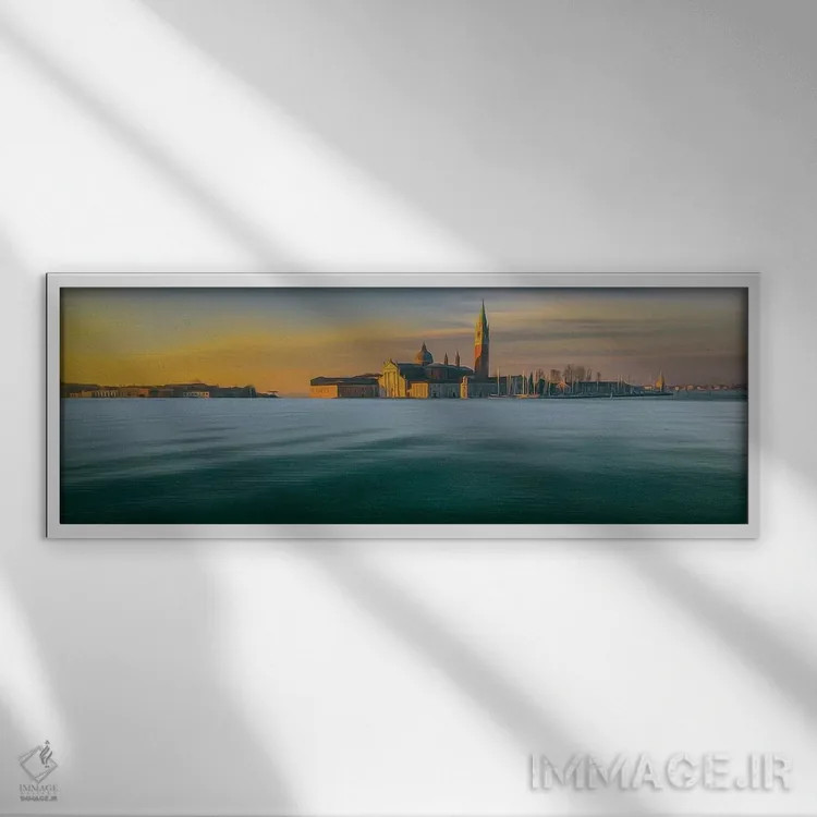 تابلو شهری در افق اثر ایوجنیا بیدیوک - نمای قابدار سفید