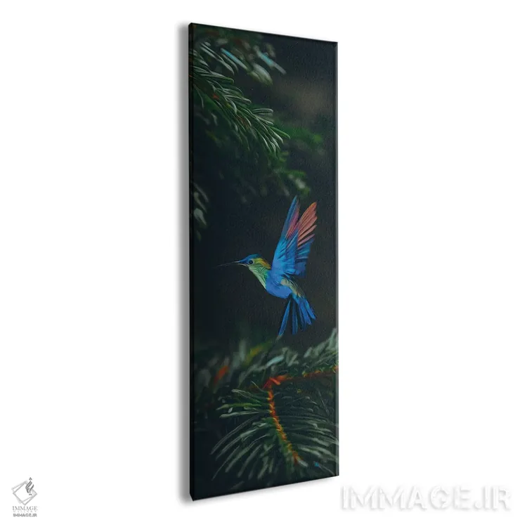 تابلو مرغهای مگسخوار در شاخههای صنوبر اثر ایوجنیا بیدیوک - نمای پرسپکتیو محصول