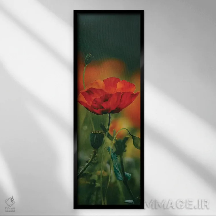 تابلو شکوفه شقایق اثر ایوجنیا بیدیوک - نمای قابدار مشکی