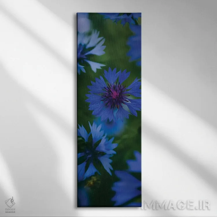 تابلو گل گندم آبی شکوفا اثر ایوجنیا بیدیوک - نمای روبهرو روی دیوار