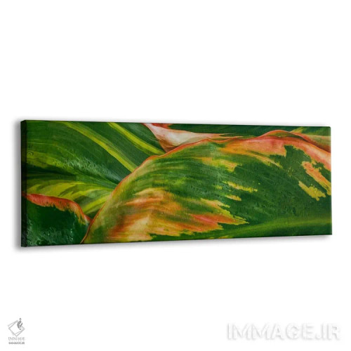 تابلو بافت نقاشی اکریلیک انتزاعی سبز و صورتی اثر ایوجنیا بیدیوک - نمای پرسپکتیو محصول