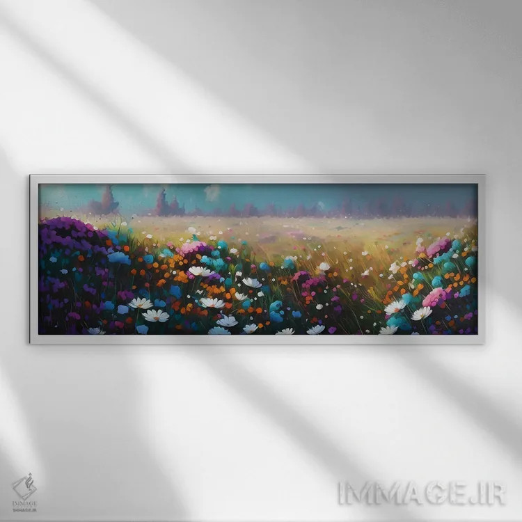 تابلو گلهای وحشی اثر ایوجنیا بیدیوک - نمای قابدار سفید