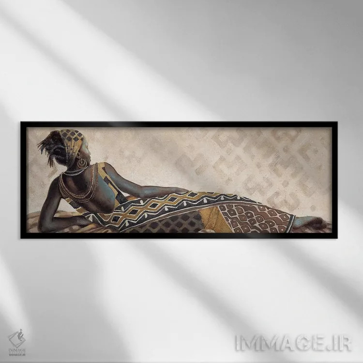 تابلو زن آفریقایی V اثر ژاک لوکونت - نمای قابدار مشکی