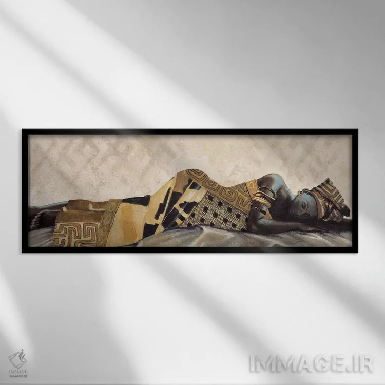 تابلو زن آفریقایی VI اثر ژاک لوکونت - نمای قابدار مشکی