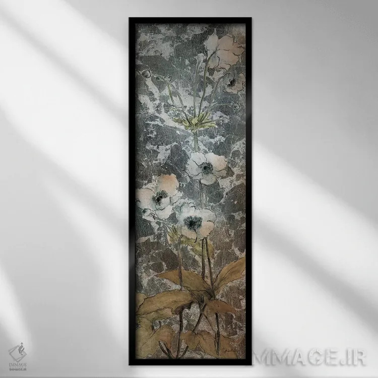 تابلو شکوفههای باریک دو اثر لیز جارباور - نمای قابدار مشکی