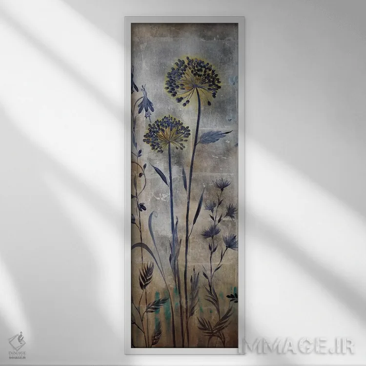 تابلو گیاهان نقرهای دو اثر لیز جارباور - نمای قابدار سفید