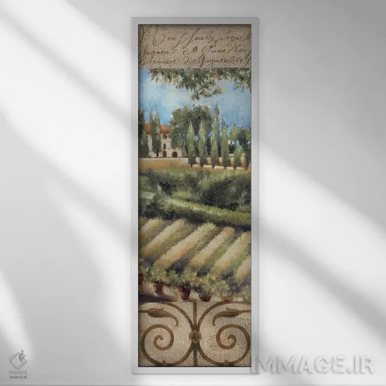 تابلو ویلای توسکانی ۱ اثر لیز جارباور - نمای قابدار سفید