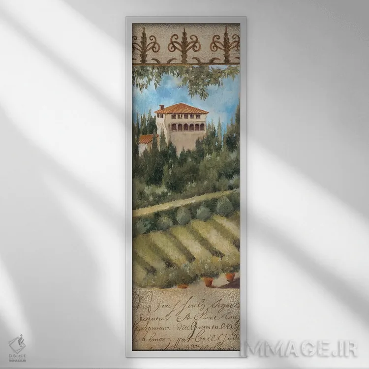 تابلو ویلای توسکانی ۲ اثر لیز جارباور - نمای قابدار سفید