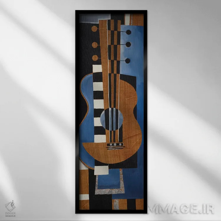 تابلو گیتار بلوز اثر لیز جارباور - نمای قابدار مشکی