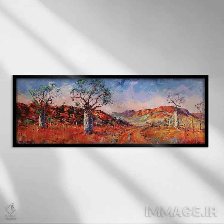 تابلو درختان بائوباب I اثر ژوس کوفرر - نمای قابدار مشکی