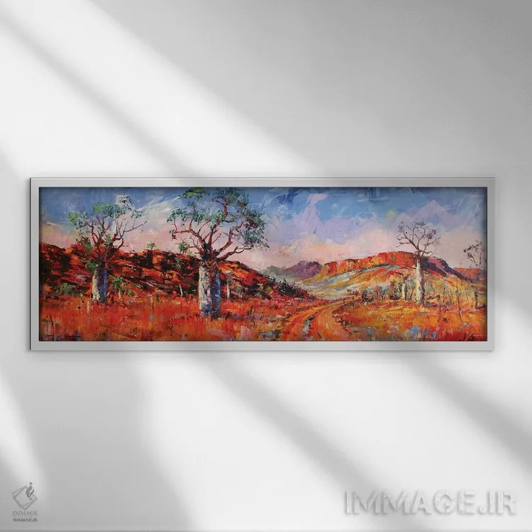 تابلو درختان بائوباب I اثر ژوس کوفرر - نمای قابدار سفید