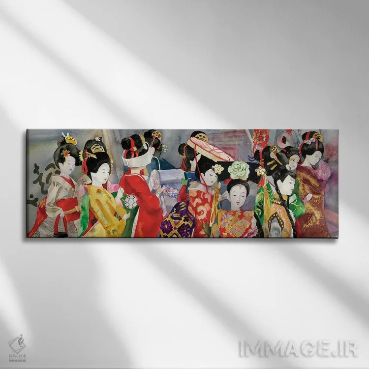 تابلو عروسکهای چینی اثر جودیت استاین - نمای روبهرو روی دیوار