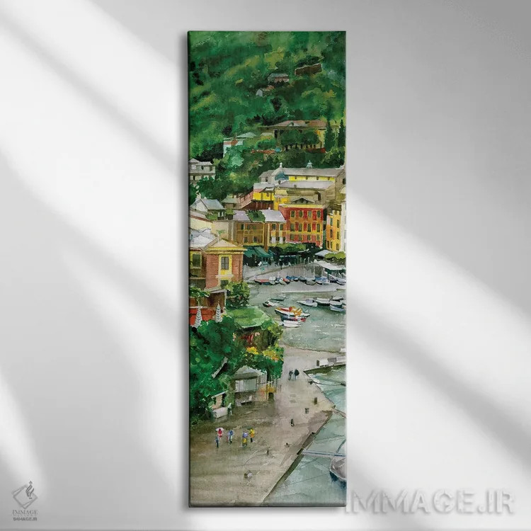 تابلو بندر پورتوفینو (دریانما) اثر جودیت استاین - نمای روبهرو روی دیوار