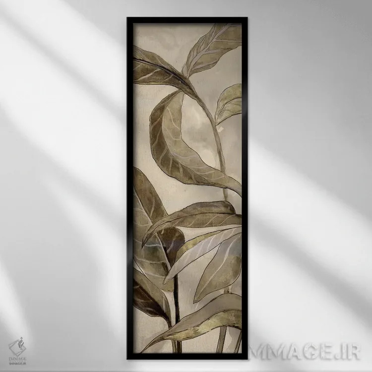 تابلو برگهای خنثی اثر جیکوب کیو - نمای قابدار مشکی