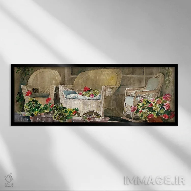 تابلو مسیرهای حصیری (چشمانداز) اثر جودیت استاین - نمای قابدار مشکی