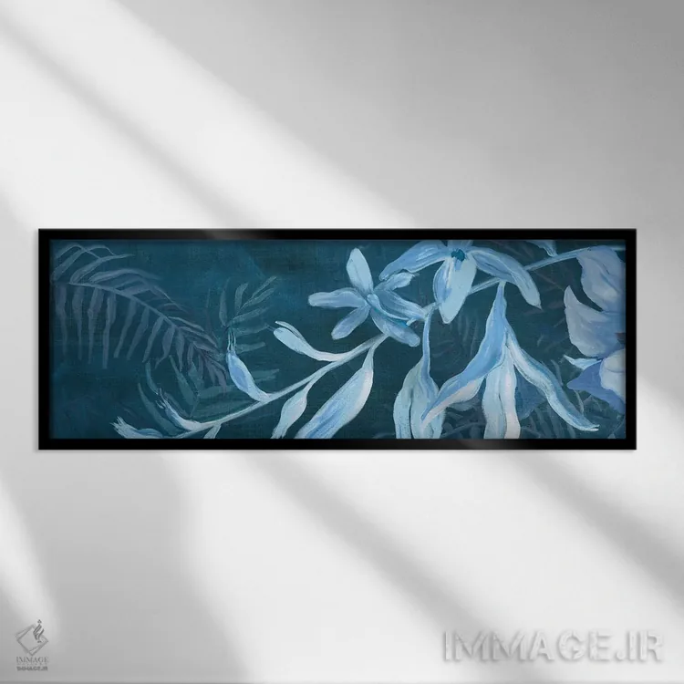 تابلو سمفونی شکوفه آبی اثر جیکوب کیو - نمای قابدار مشکی