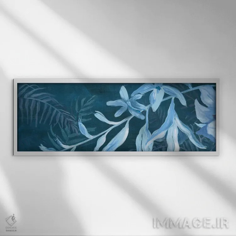 تابلو سمفونی شکوفه آبی اثر جیکوب کیو - نمای قابدار سفید