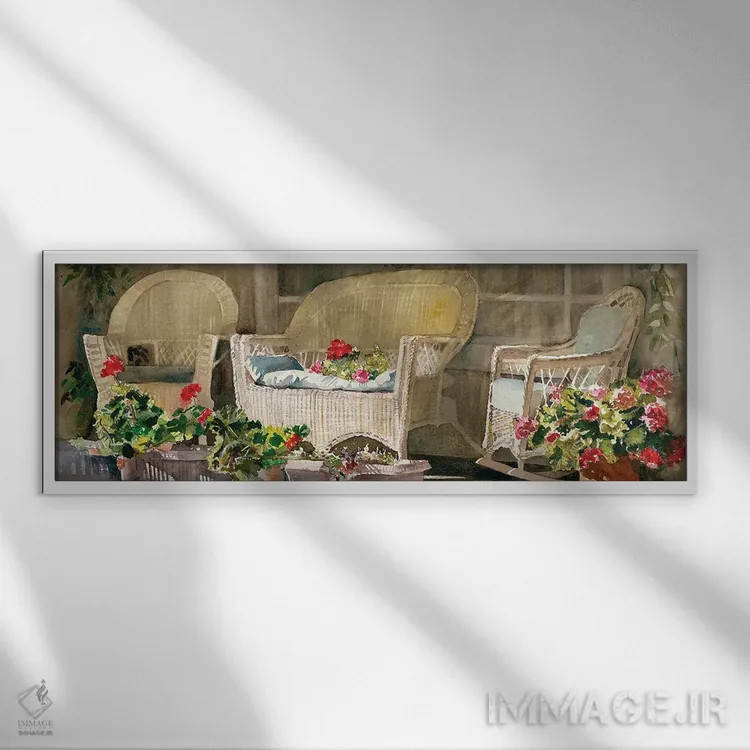 تابلو مسیرهای حصیری (چشمانداز) اثر جودیت استاین - نمای قابدار سفید