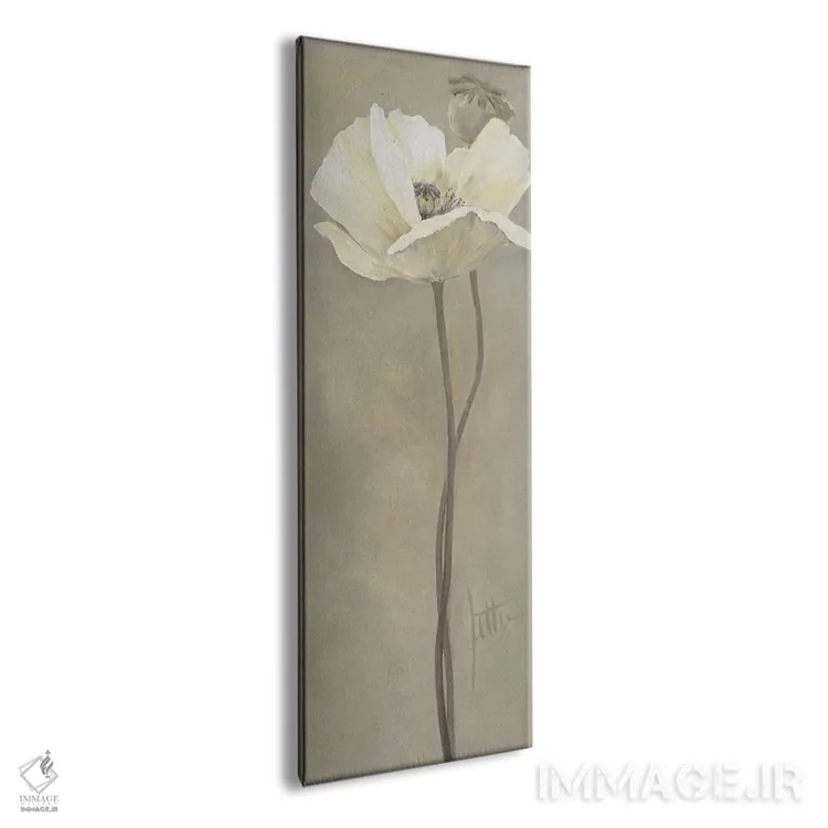 تابلو شقایق سفید ۵ اثر جتی روزبوم - نمای پرسپکتیو محصول