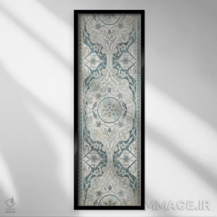 تابلو پنل ایرانی عتیقه ۱ اثر جون اریکا وس - نمای قابدار مشکی