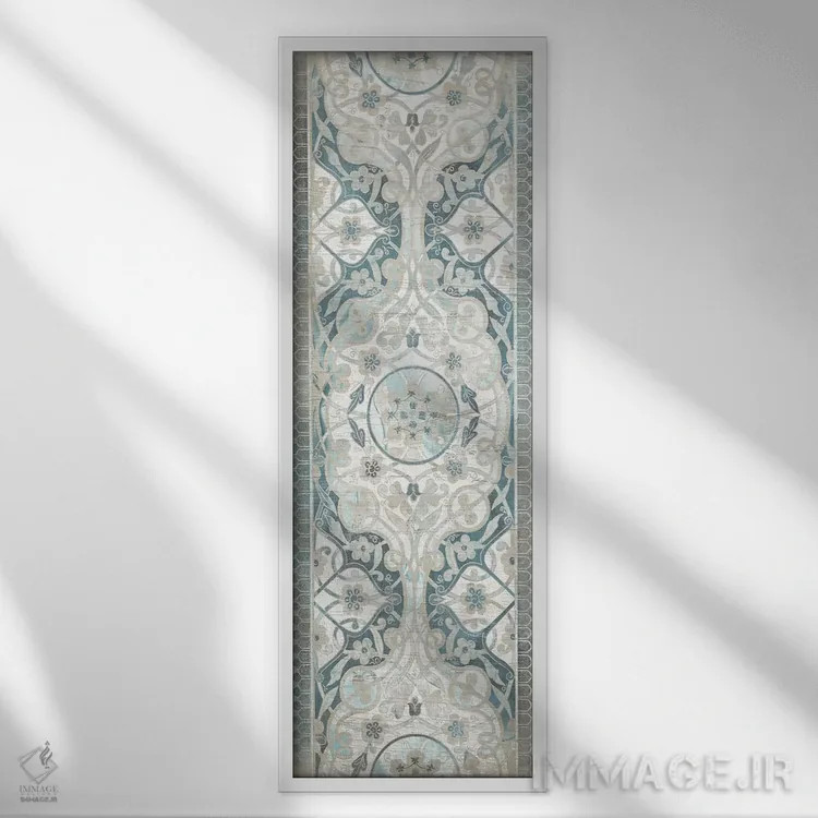 تابلو پنل ایرانی عتیقه ۱ اثر جون اریکا وس - نمای قابدار سفید