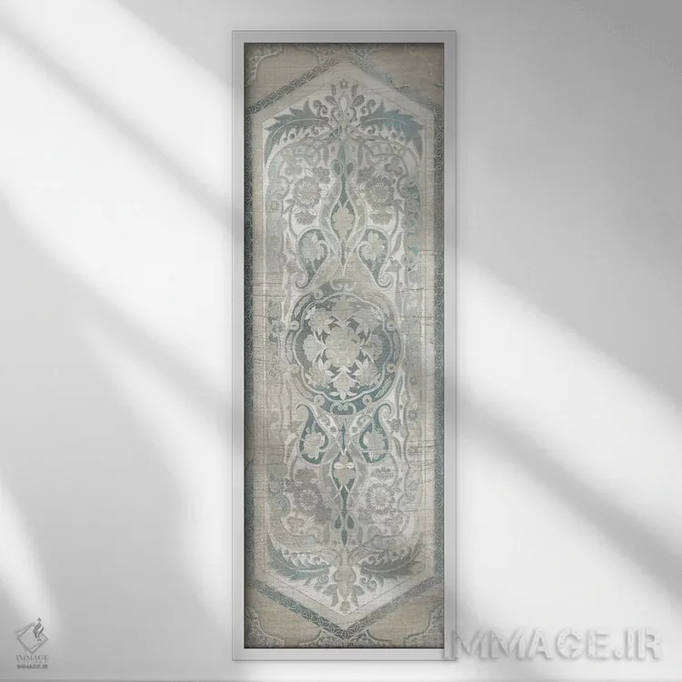 تابلو پنل ایرانی عتیقه ۴ اثر جون اریکا وس - نمای قابدار سفید