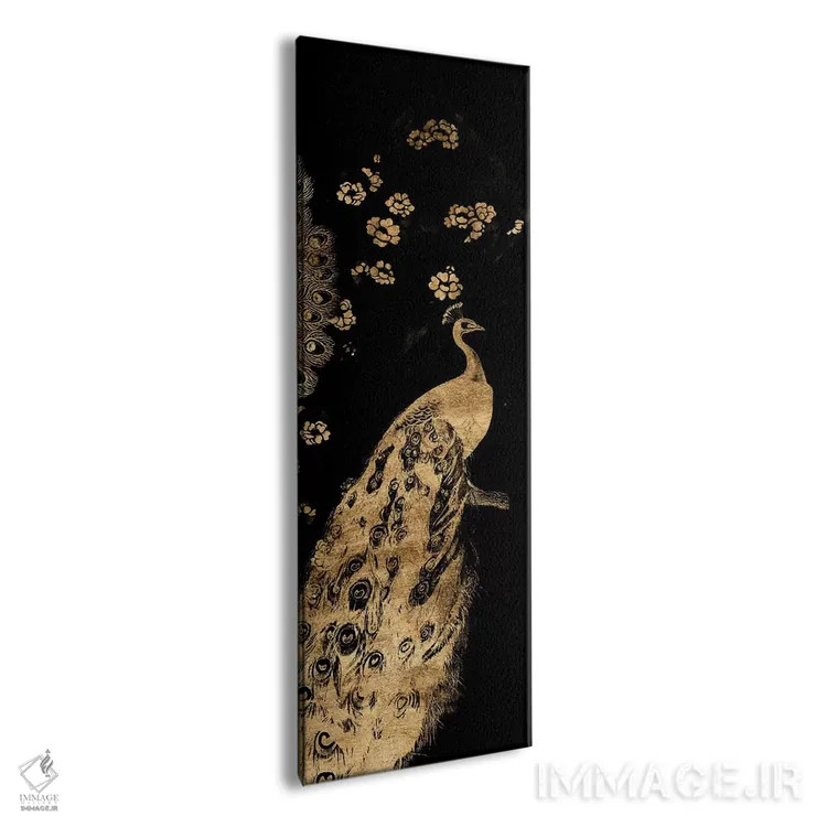 تابلو سهلت طاووس زرنشان سه اثر جنیفر گلدبرگر - نمای پرسپکتیو محصول