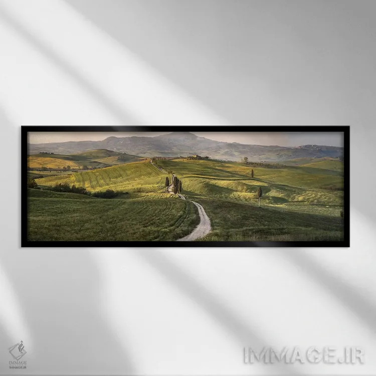 تابلو Tuscany, Val D'Orcia,ایتالیا، توسکانی، واله دورچیا اثر جان فورد - نمای قابدار مشکی