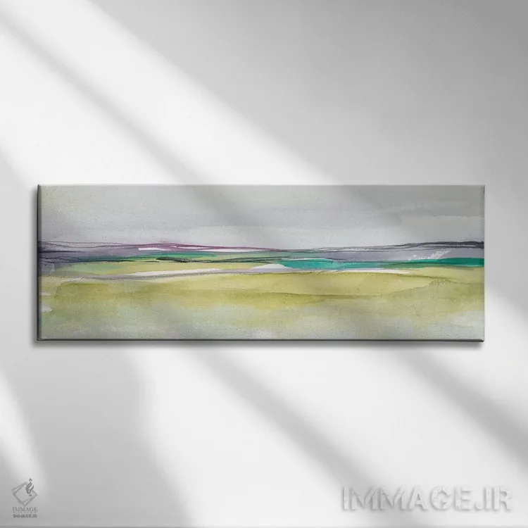 تابلو افق آمتیست و زمرد II اثر جنیفر گلدبرگر - نمای روبهرو روی دیوار