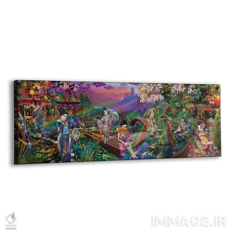 تابلو باغ گیشا اثر جامبی (نام هنری/لقب) - نمای پرسپکتیو محصول