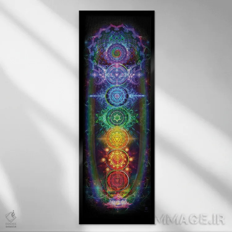 تابلو چاکراها اثر جامبی (نام هنری/لقب) - نمای قابدار مشکی