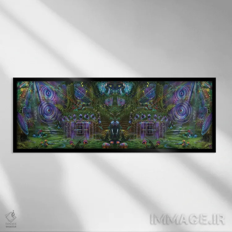 تابلو آینه باغ صدا اثر جامبی (نام هنری/لقب) - نمای قابدار مشکی