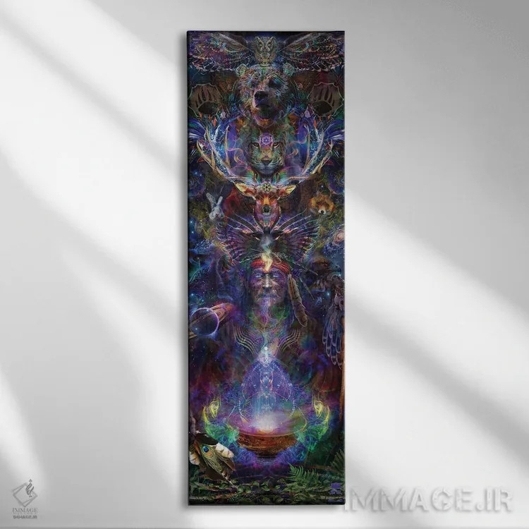 تابلو شمن عنصر اثیر (یا شمن اتر) اثر جامبی (نام هنری/لقب) - نمای روبهرو روی دیوار