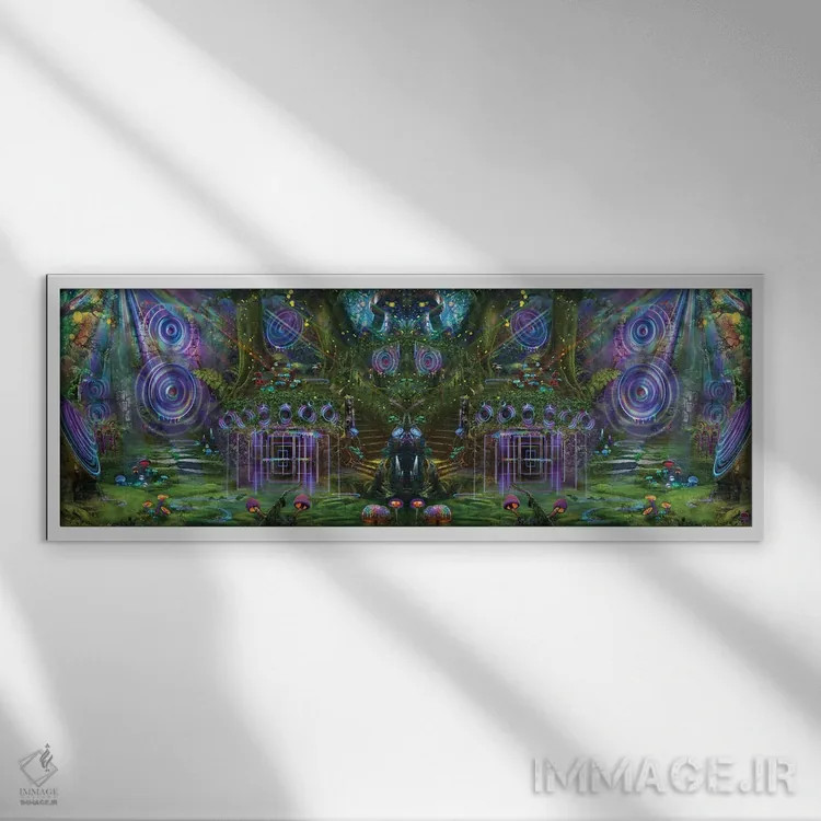 تابلو آینه باغ صدا اثر جامبی (نام هنری/لقب) - نمای قابدار سفید