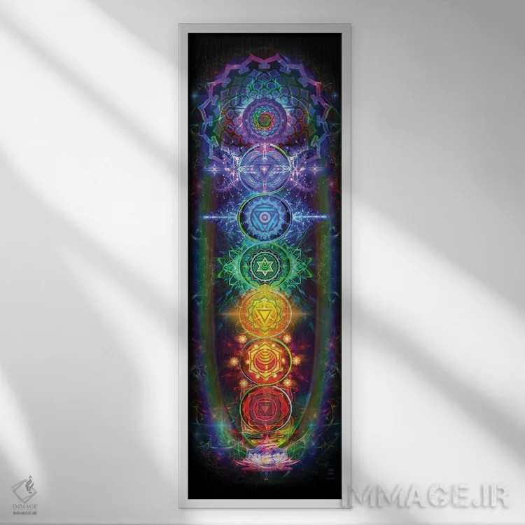 تابلو چاکراها اثر جامبی (نام هنری/لقب) - نمای قابدار سفید