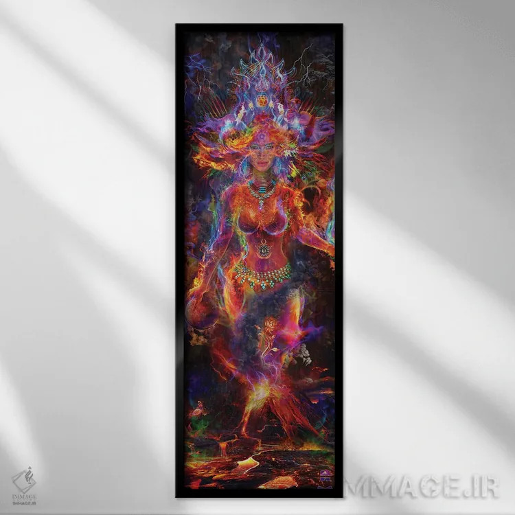 تابلو الهه آتش اثر جامبی (نام هنری/لقب) - نمای قابدار مشکی