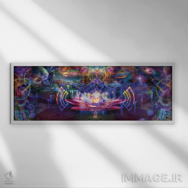 تابلو هواپیمای نیلوفری (یا صفحه نیلوفر) اثر جامبی (نام هنری/لقب) - نمای قابدار سفید